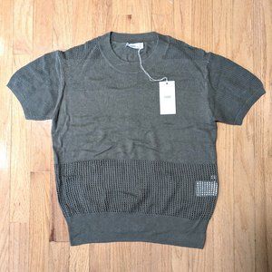 SOLD - CLOSED Linen Cotton Knitted Top in Basil Size M (NEW WITH TAGS)